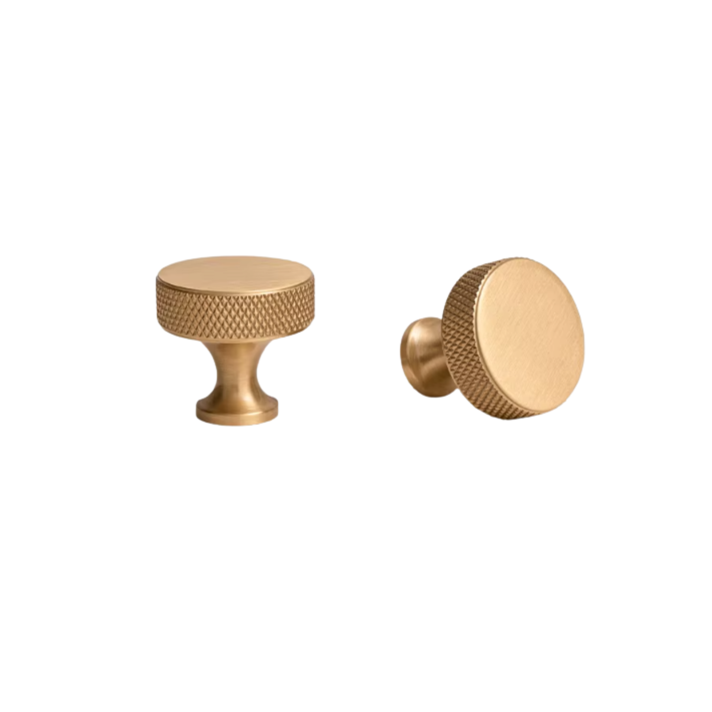 Knurled Round Knob — Brushed Gold